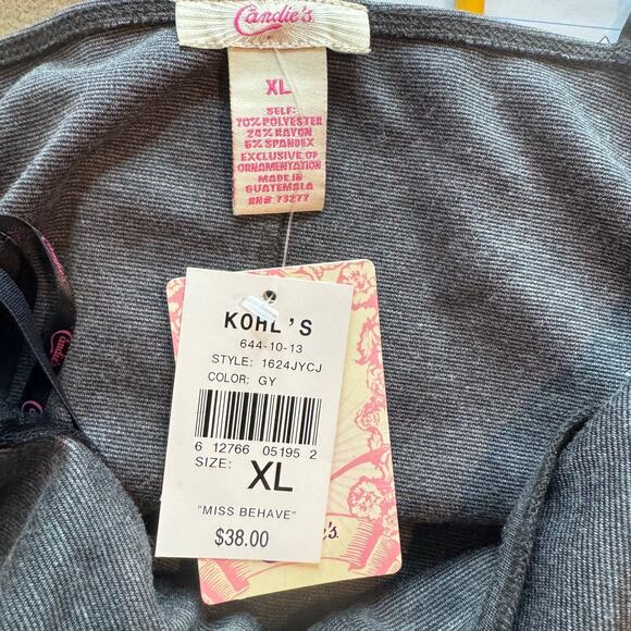 Women's Candies Vtg Gray Lace Fairy Core Camisole top XL NWT - Picture 3 of 10